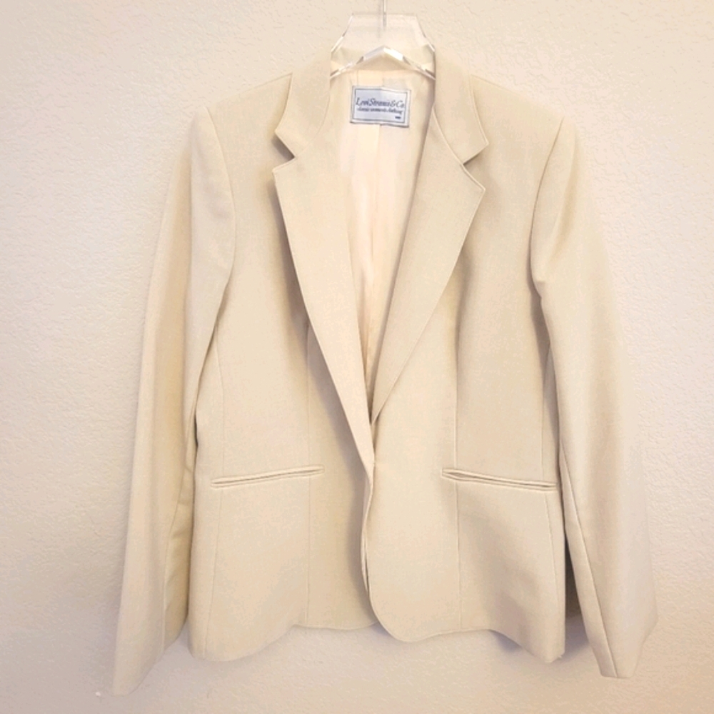 Levi Strauss & Co Cream Blazer Sz 14 Vintage